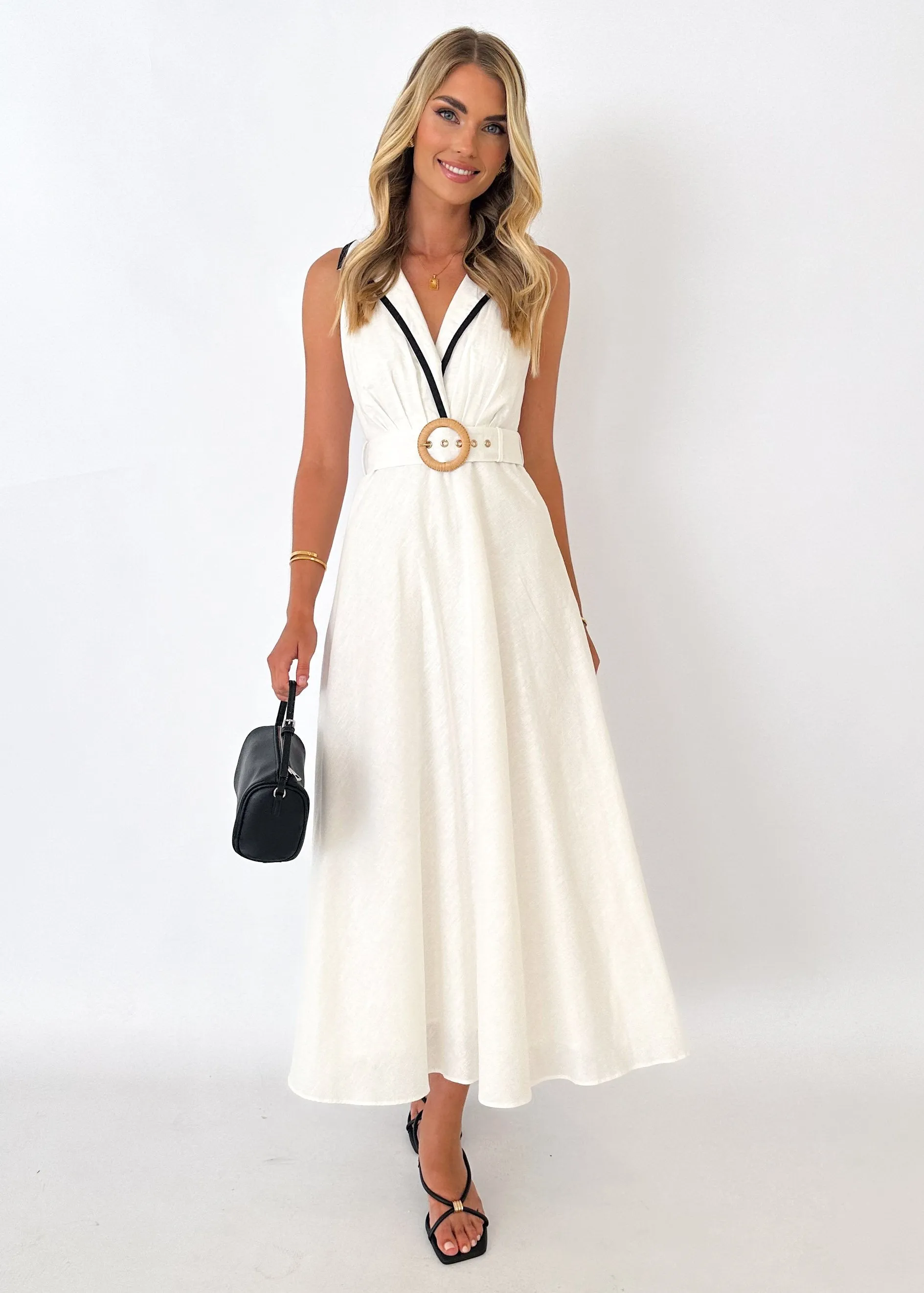 Nellop Midi Dress - Off White sold by Gingham & Heels product image thumbnail 3