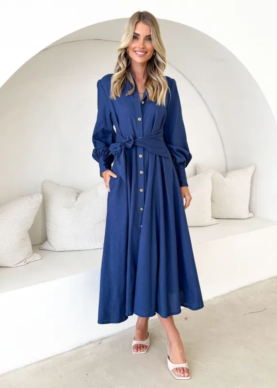 Aspen Maxi Dress - Navy sold by Gingham & Heels