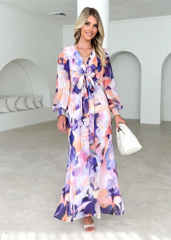 Camellia Midi Dress - Lilac Garden sold by Gingham & Heels