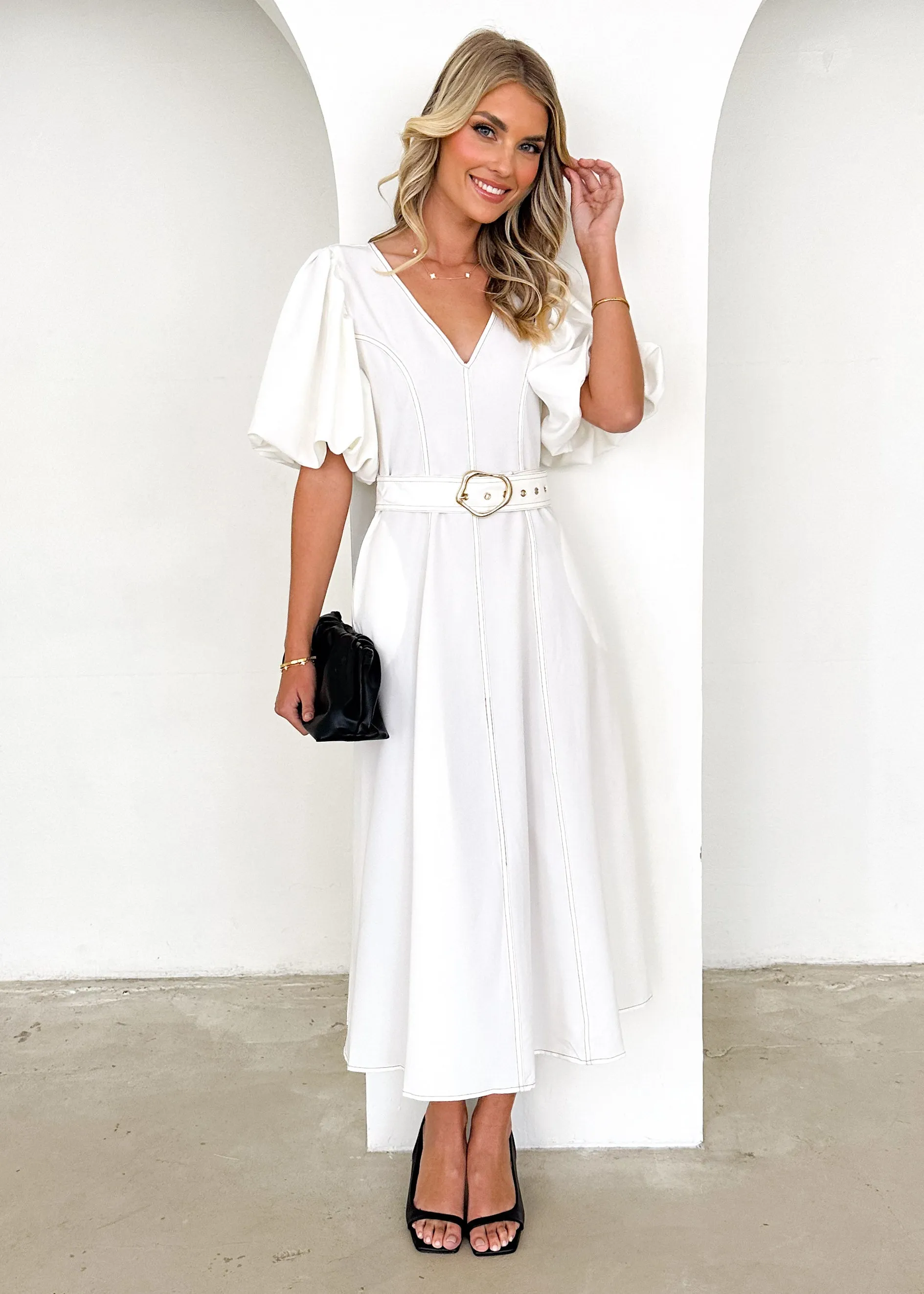 Pam Midi Dress - Off White sold by Gingham & Heels product image thumbnail 3