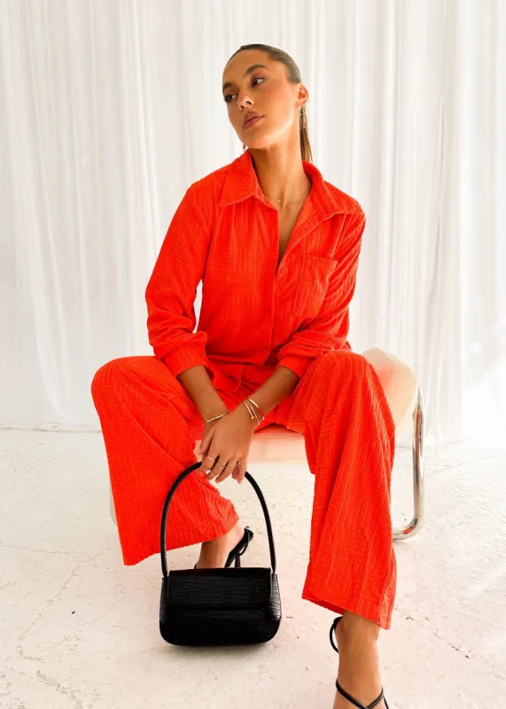 Kauia Shirt - Tangerine sold by Gingham & Heels