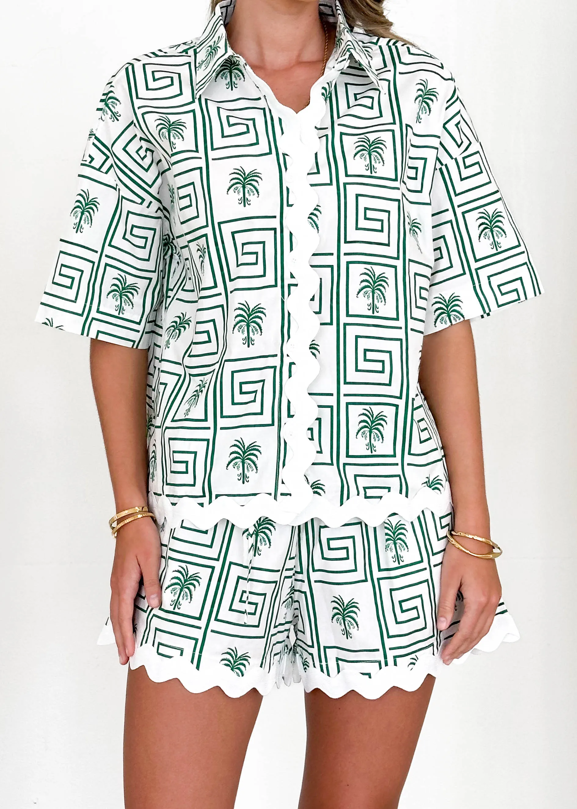 Amerro Shirt - Green Palm sold by Gingham & Heels product image thumbnail 2