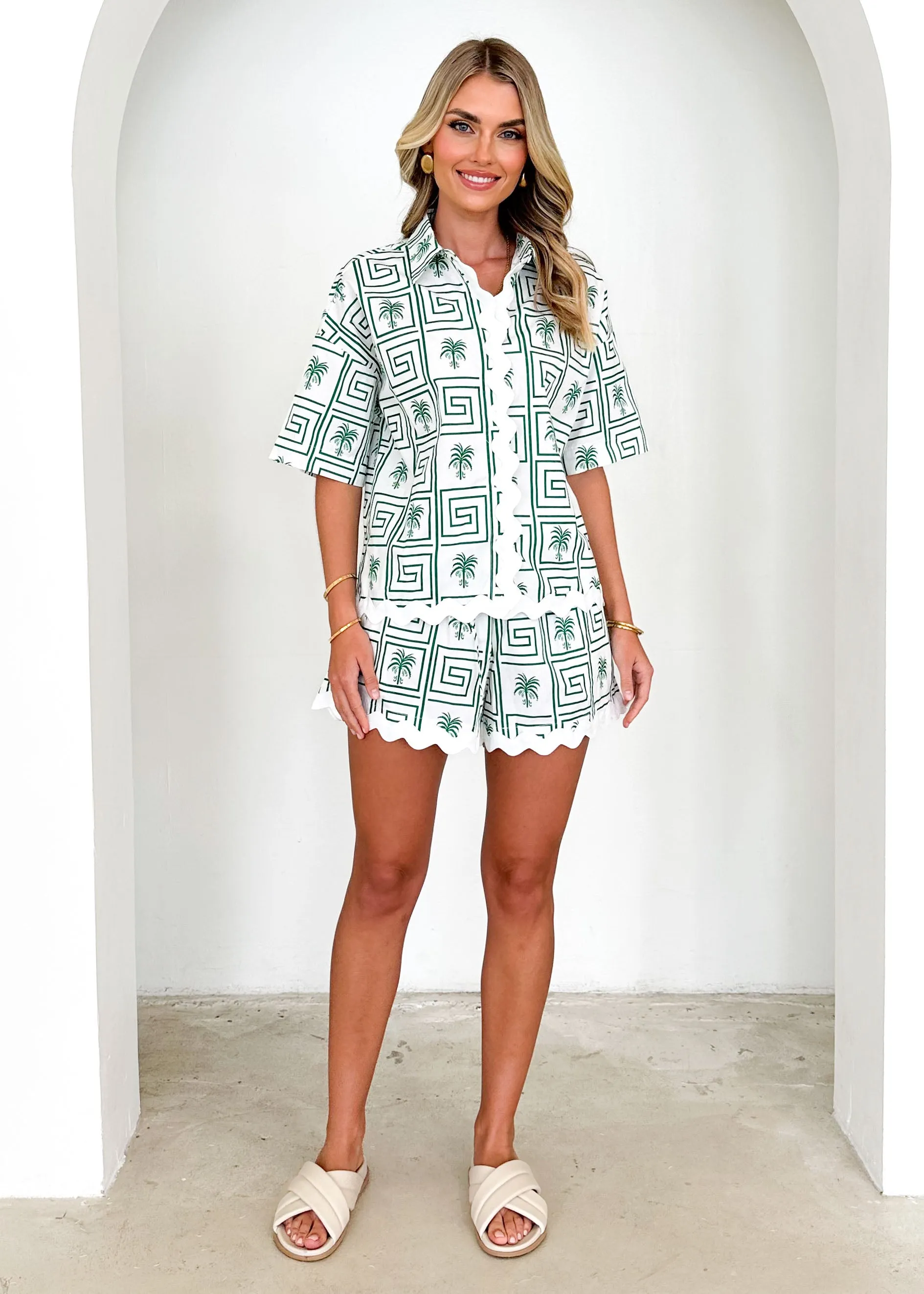 Amerro Shirt - Green Palm sold by Gingham & Heels product image thumbnail 4