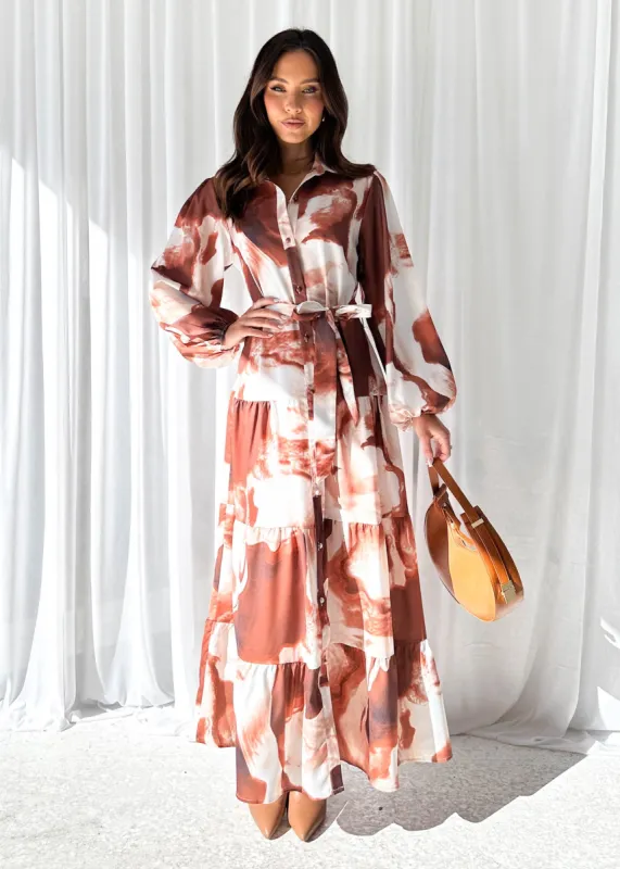 Falmore Maxi Dress - Choc Swirl sold by Gingham & Heels