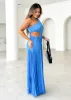 Corinne One Shoulder Midi Dress - Blue sold by Gingham & Heels