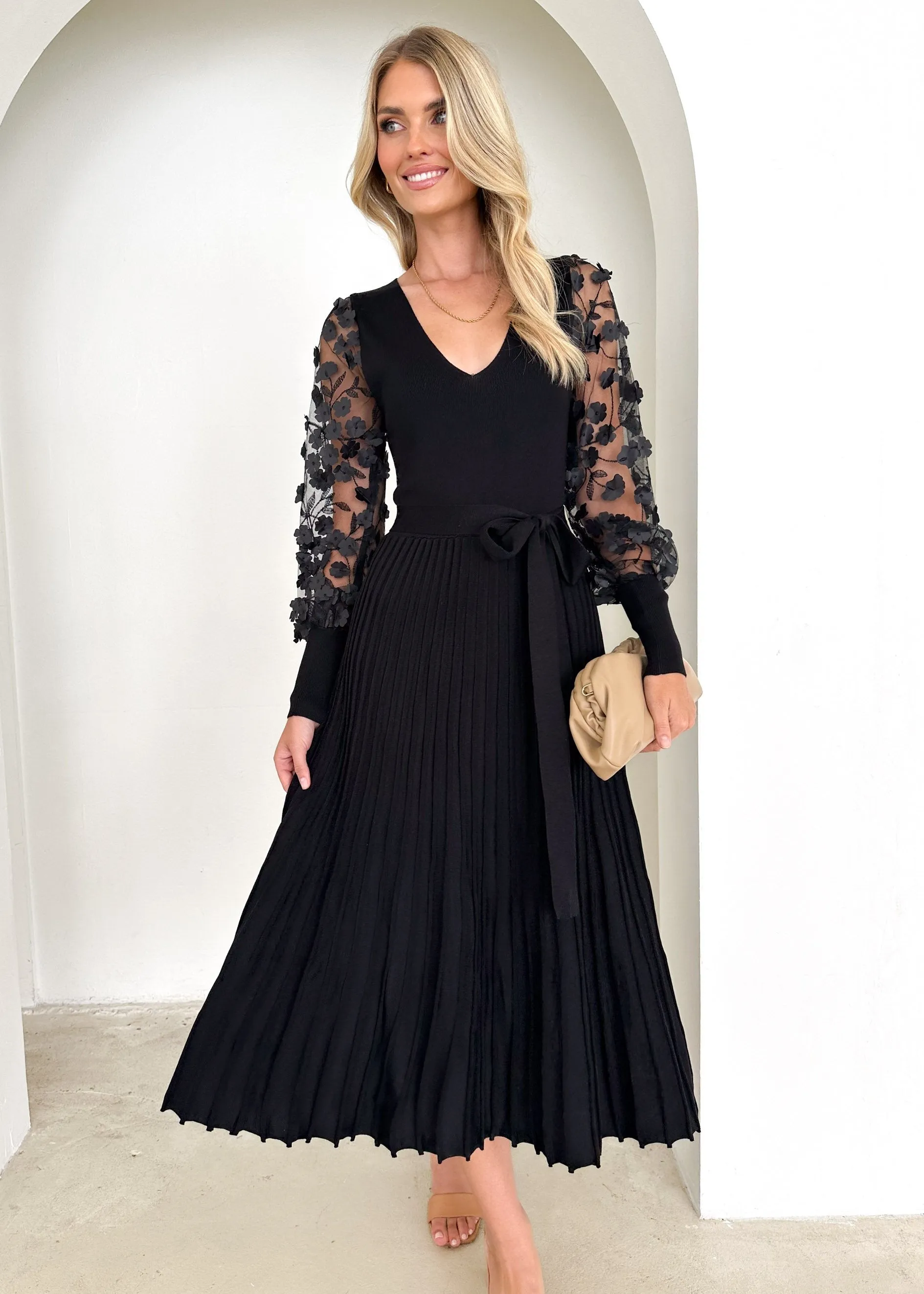 Prisley Knit Midi Dress - Black sold by Gingham & Heels product image thumbnail 4