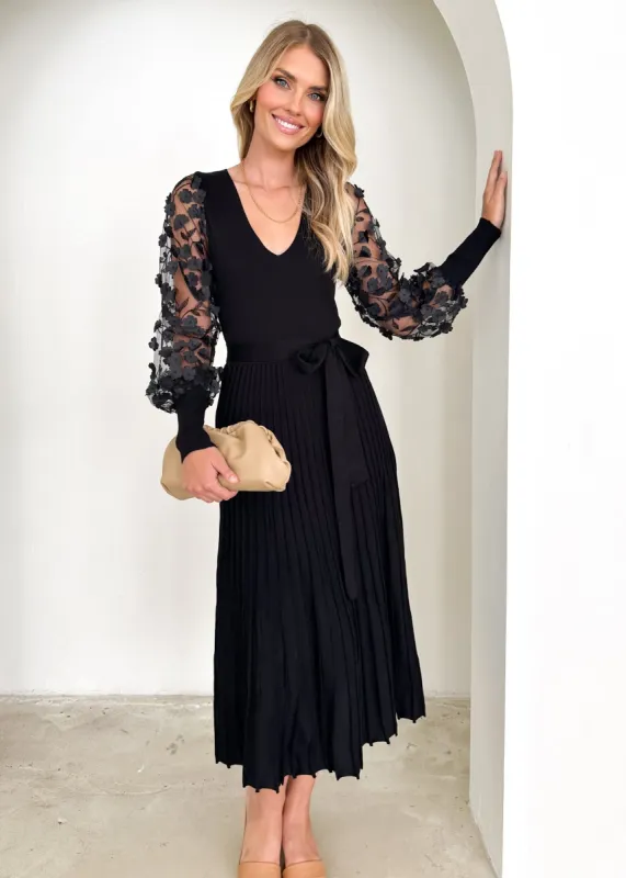 Prisley Knit Midi Dress - Black sold by Gingham & Heels