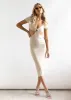 Alter Ego Midi Dress - Beige sold by Gingham & Heels