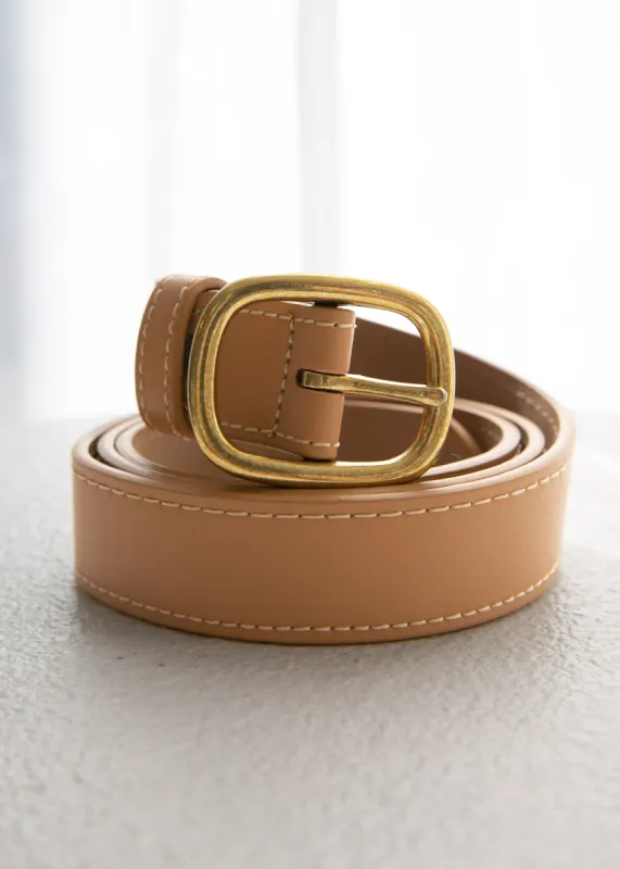 Kodey Leather Look Belt - Beige sold by Gingham & Heels