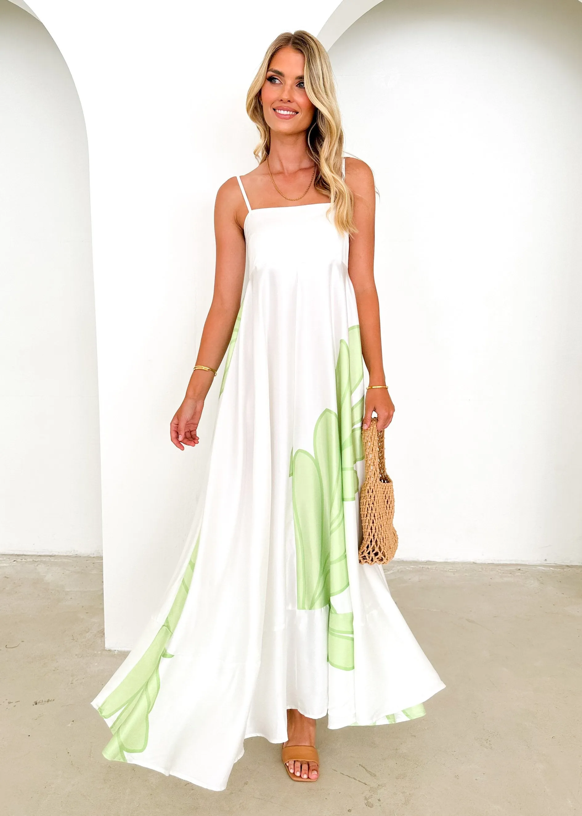 Elide Maxi Dress - Lime Palm sold by Gingham & Heels product image thumbnail 2