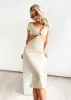 Alter Ego Midi Dress - Beige sold by Gingham & Heels