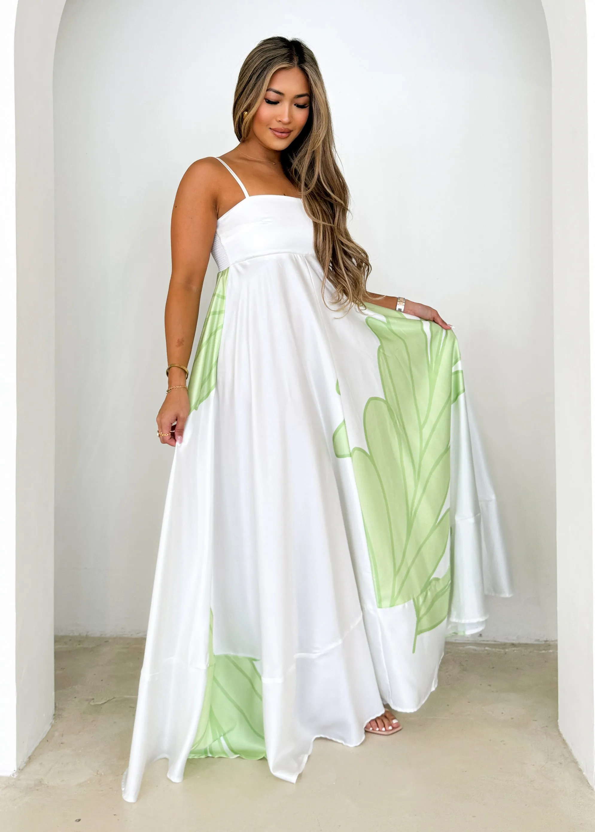 Elide Maxi Dress - Lime Palm sold by Gingham & Heels product image thumbnail 3