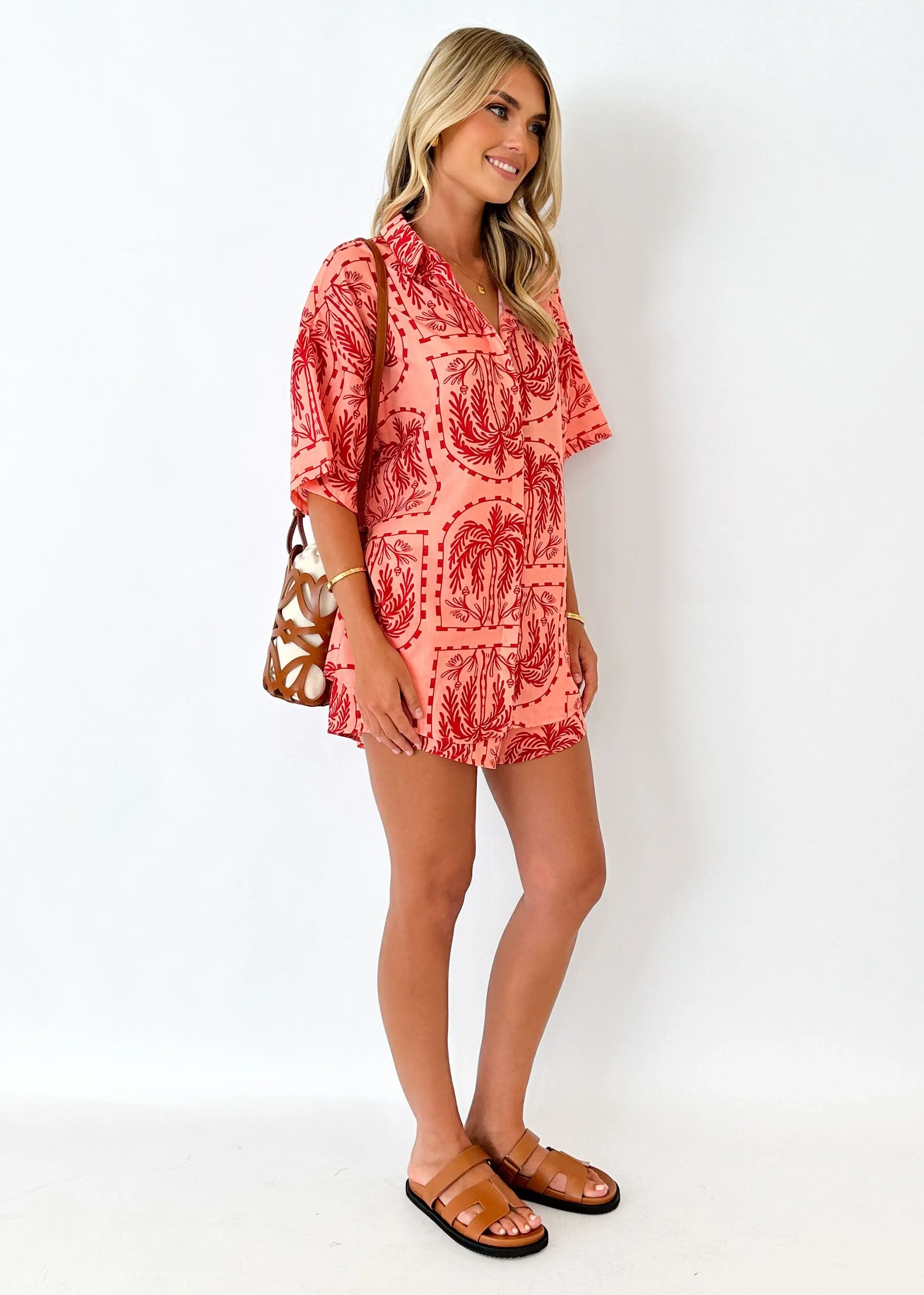 Parie Shirt - Red Palm sold by Gingham & Heels product image thumbnail 4