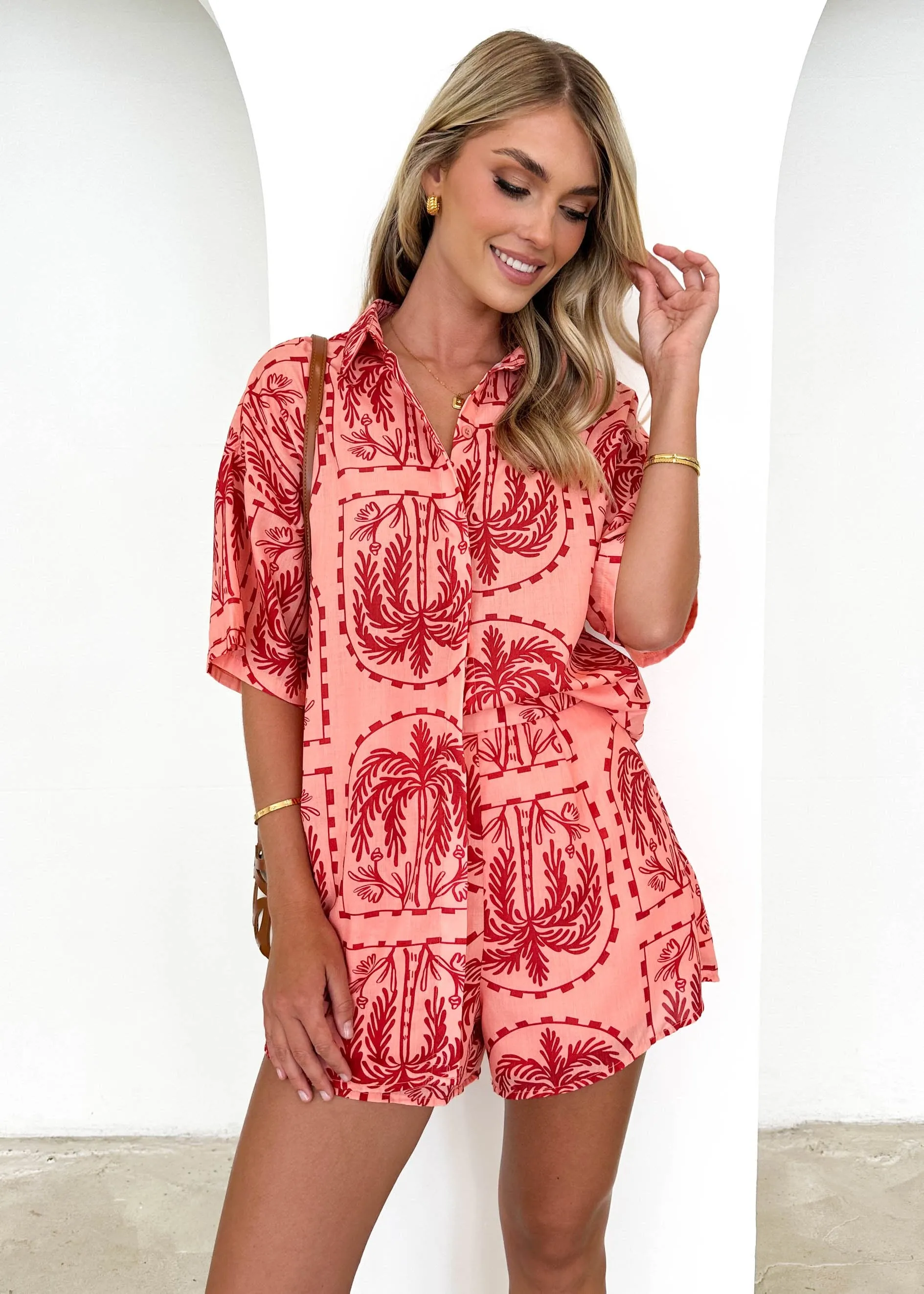 Parie Shirt - Red Palm sold by Gingham & Heels product image thumbnail 3