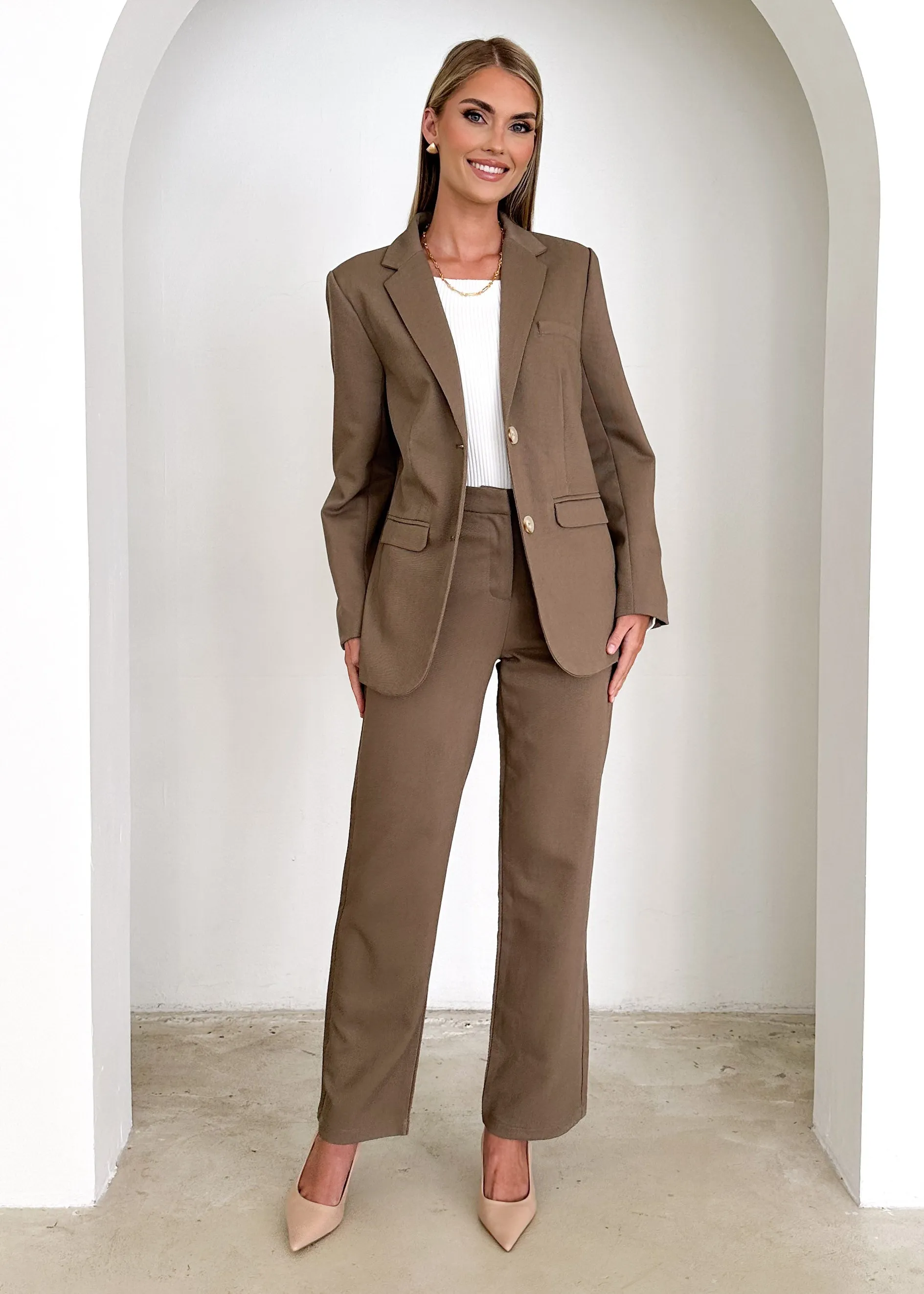 Oliviae Blazer - Brown sold by Gingham & Heels product image thumbnail 5