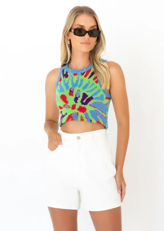 Momentary Muse Knit Top - Green Splash sold by Gingham & Heels