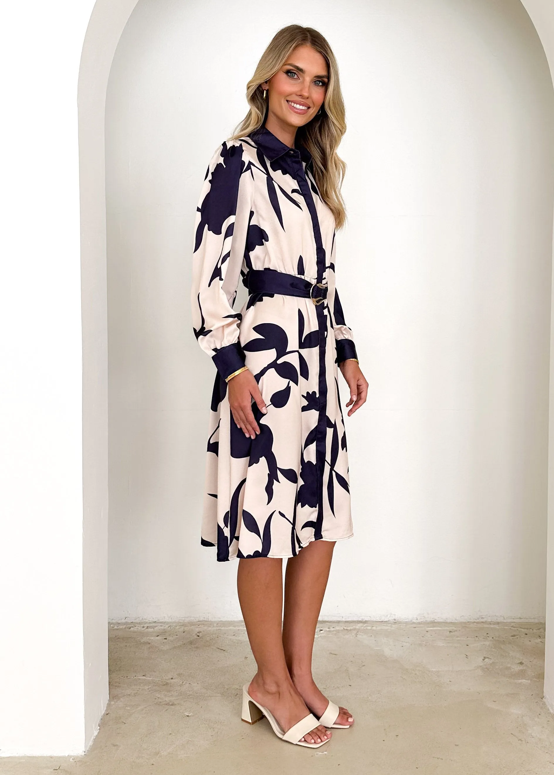 Chaira Midi Dress - Navy Lillies sold by Gingham & Heels product image thumbnail 4