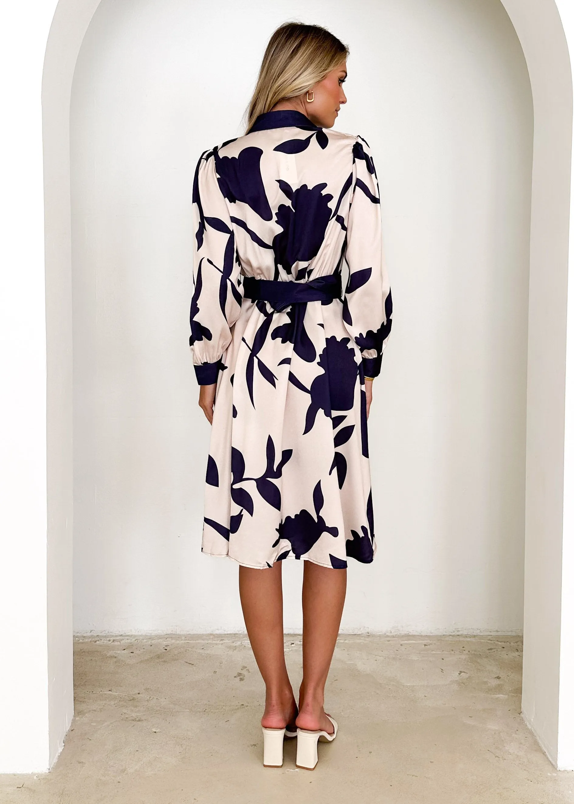 Chaira Midi Dress - Navy Lillies sold by Gingham & Heels product image thumbnail 5