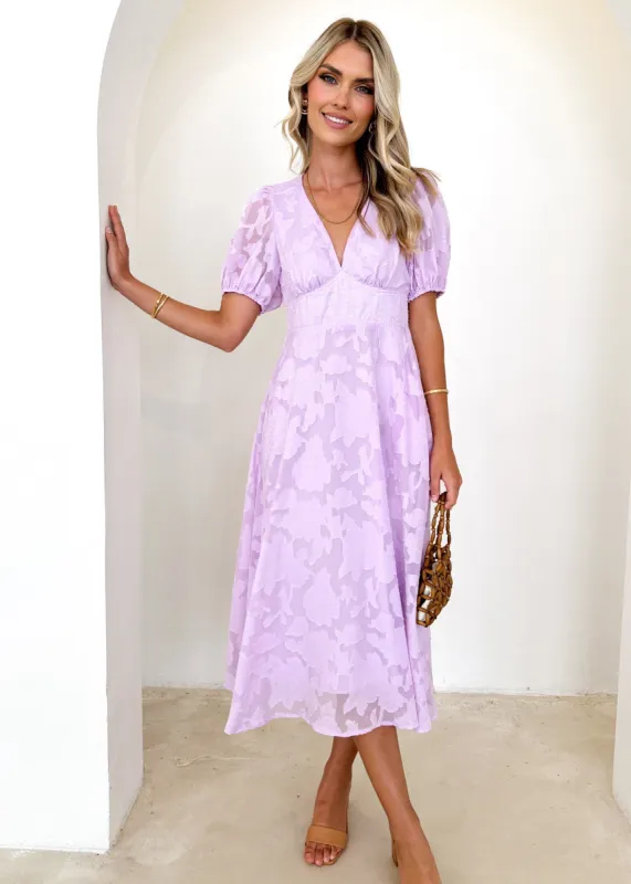Allegroe Midi Dress - Lilac sold by Gingham & Heels