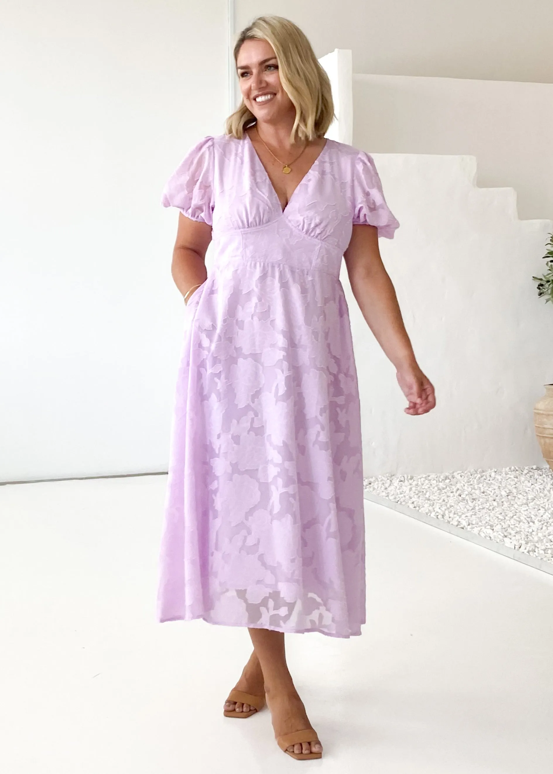 Allegroe Midi Dress - Lilac sold by Gingham & Heels product image thumbnail 2