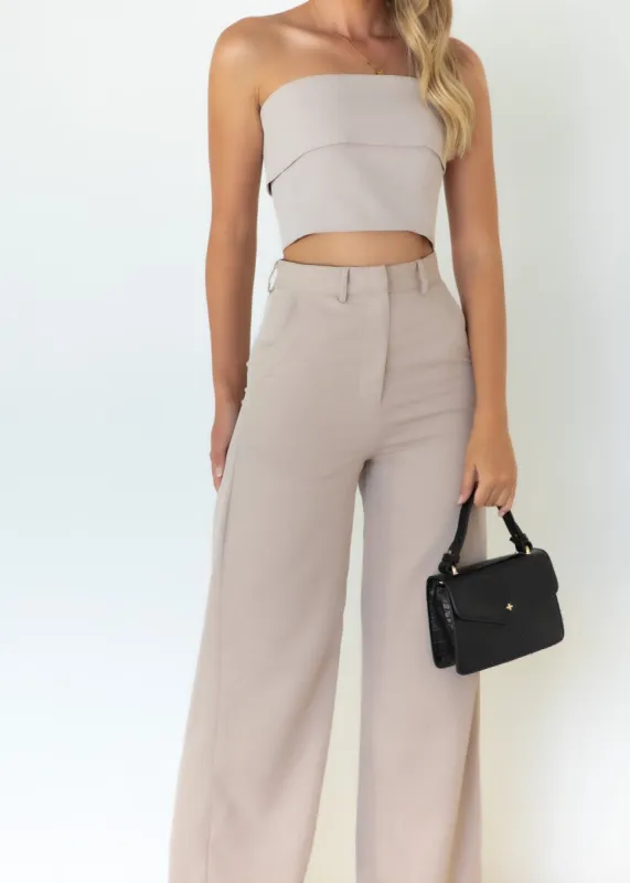 Jossy Strapless Crop - Beige sold by Gingham & Heels