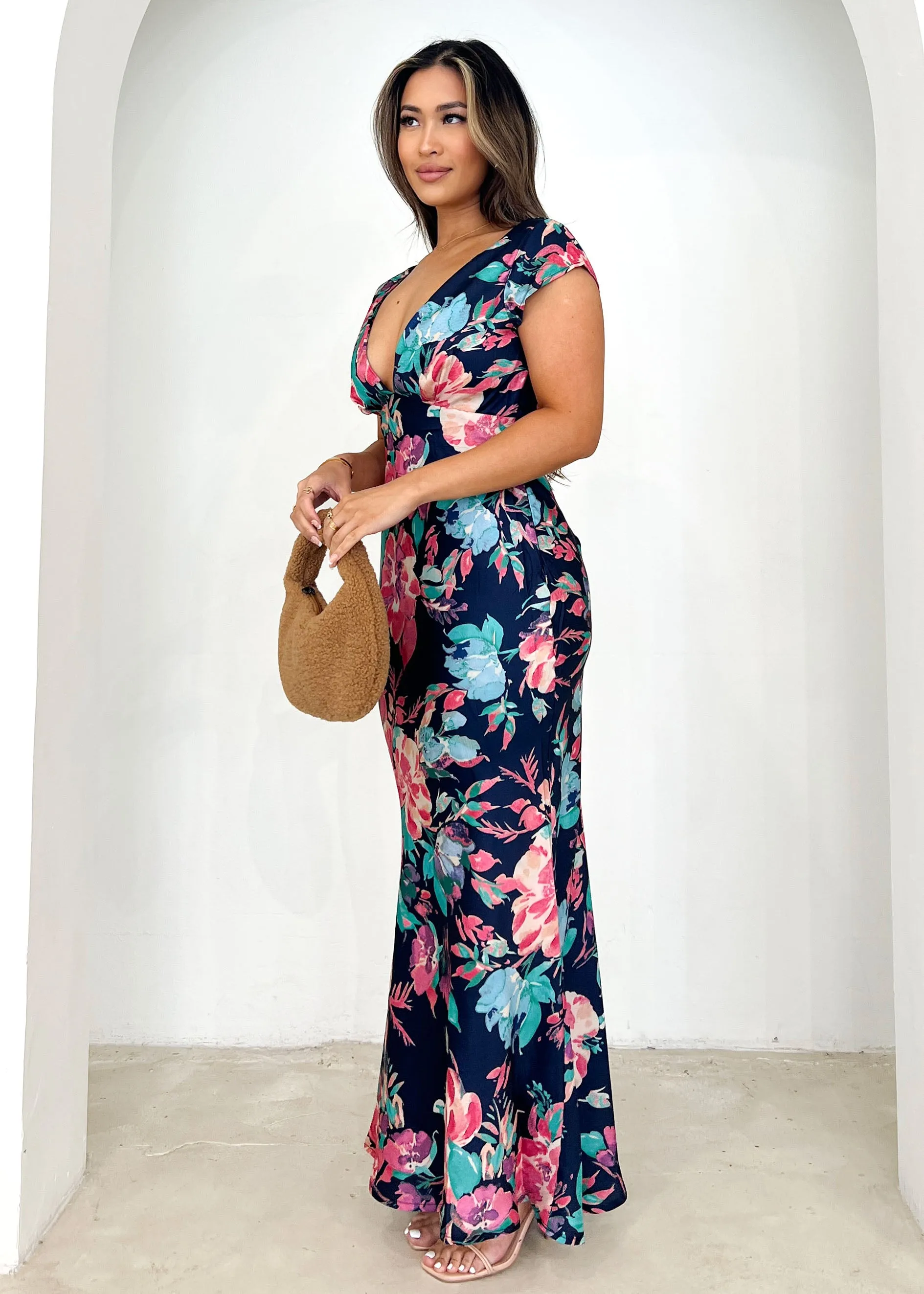 Berrina Maxi Dress - Navy Floral sold by Gingham & Heels product image thumbnail 4