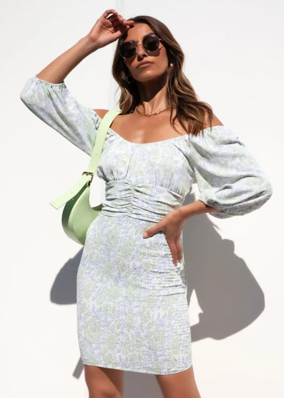 More Romance Dress - Blue Garden sold by Gingham & Heels