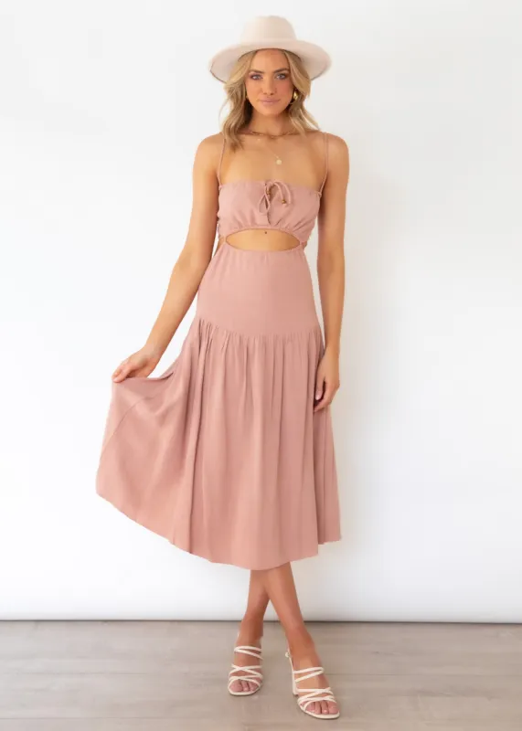 Nia Midi Dress - Mocha sold by Gingham & Heels