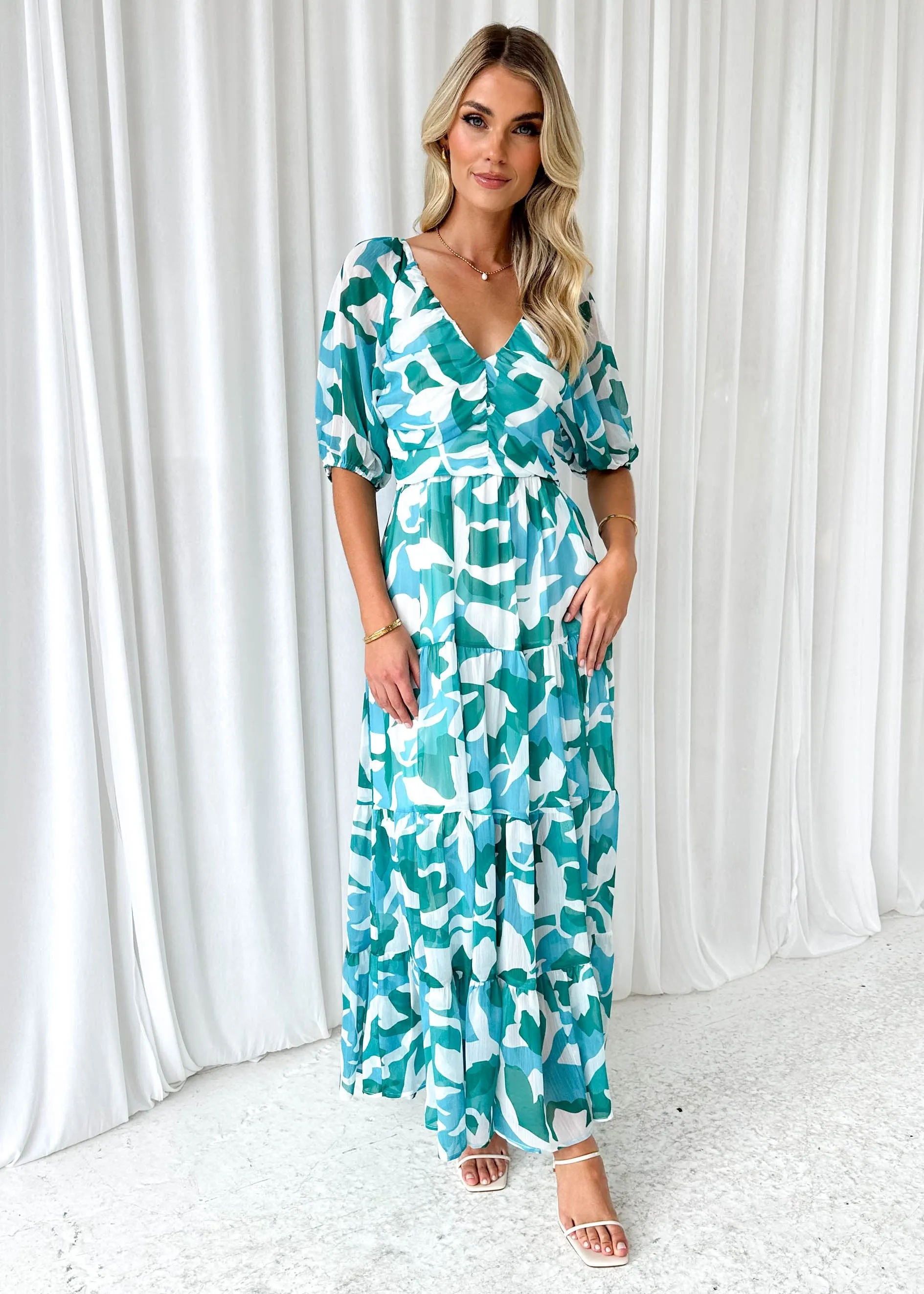 Amorette Maxi Dress - Teal Sea sold by Gingham & Heels product image thumbnail 5