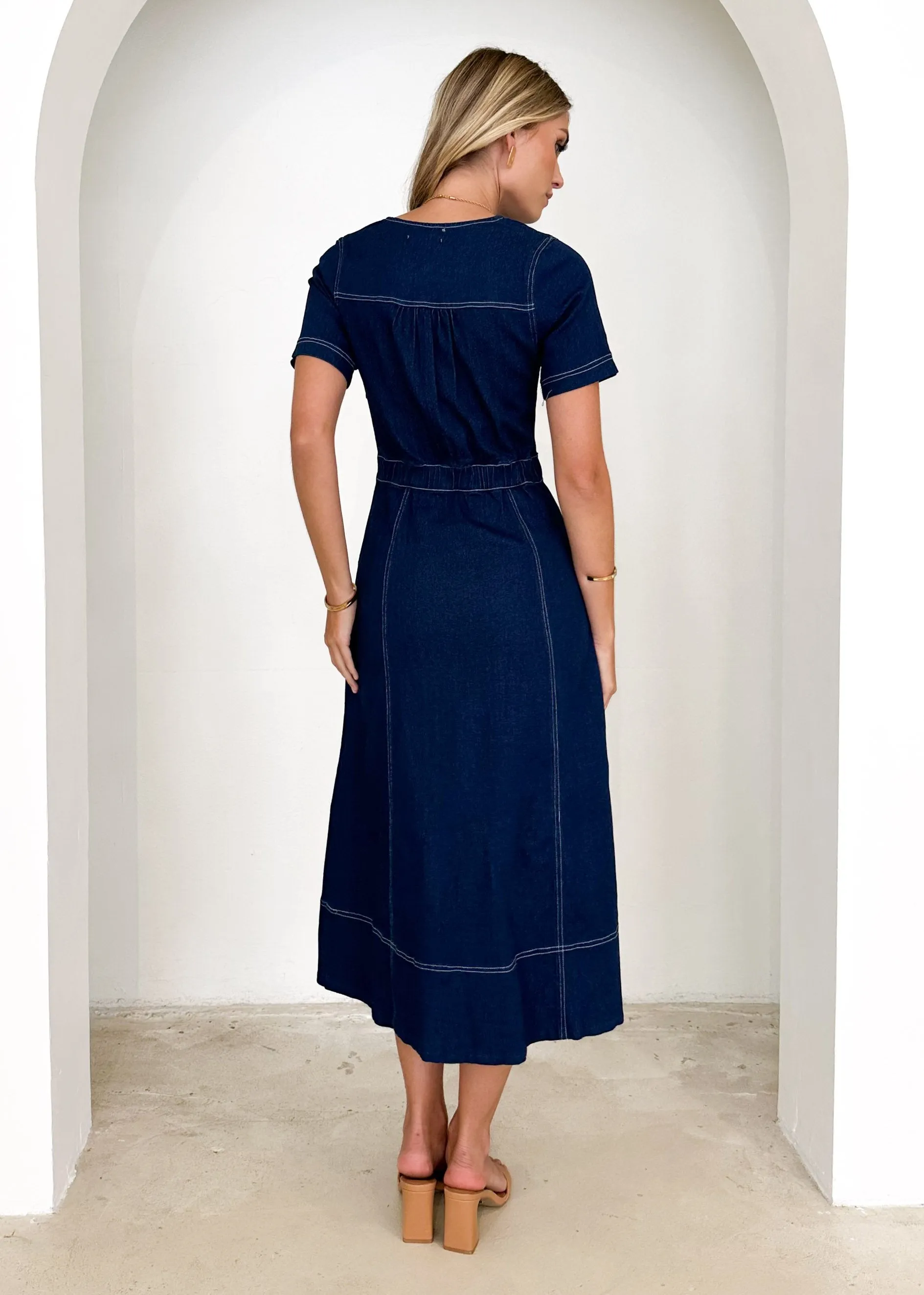 Donna Denim Midi Dress - Indigo sold by Gingham & Heels product image thumbnail 5