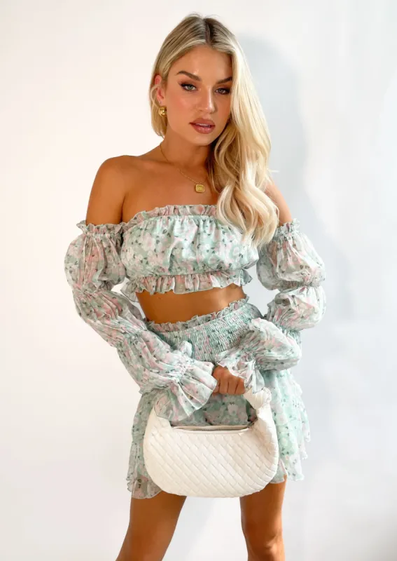 Take a Moment Crop - Mint Garden sold by Gingham & Heels