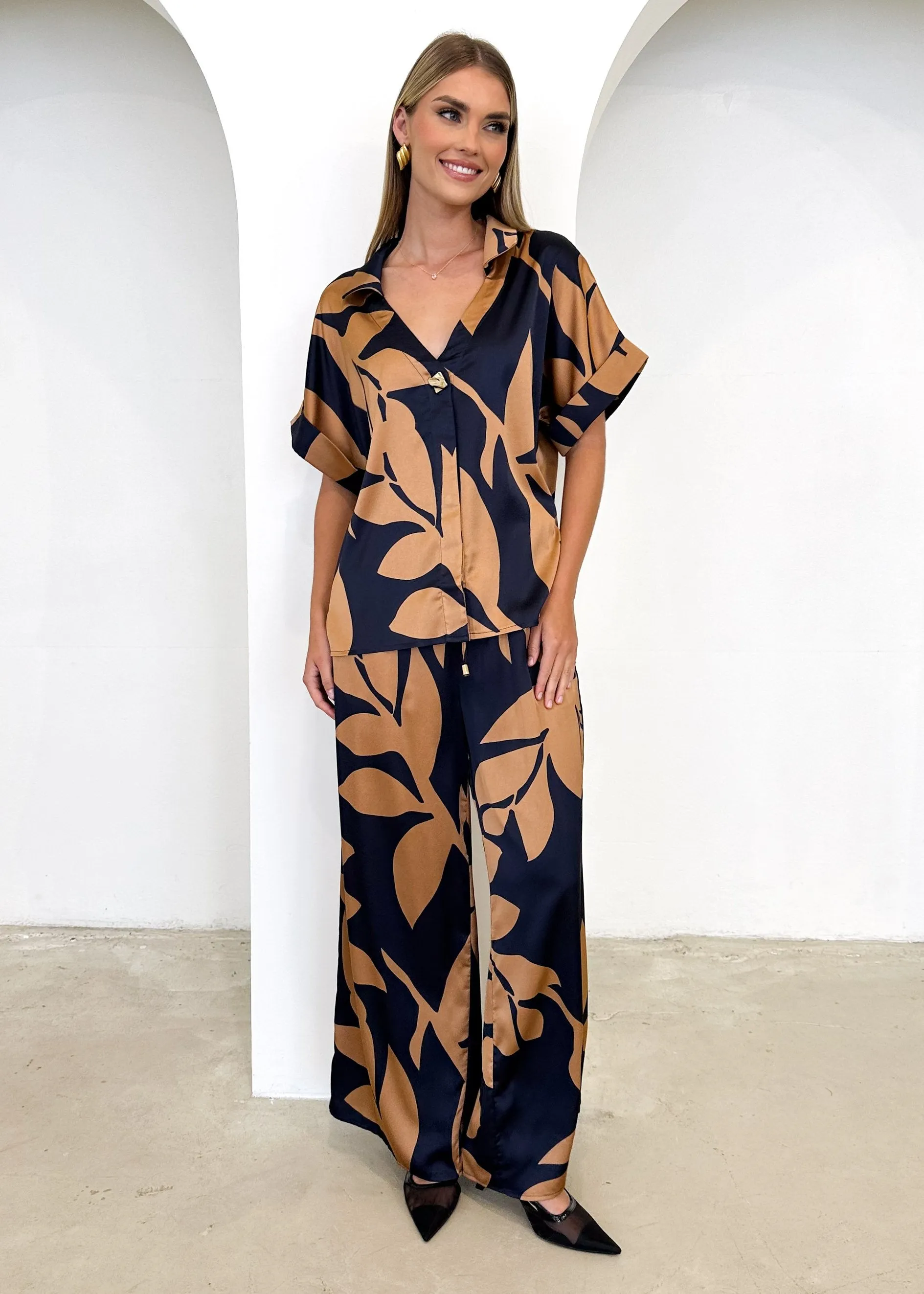 Quarla Pants - Bronze Leaf sold by Gingham & Heels product image thumbnail 2