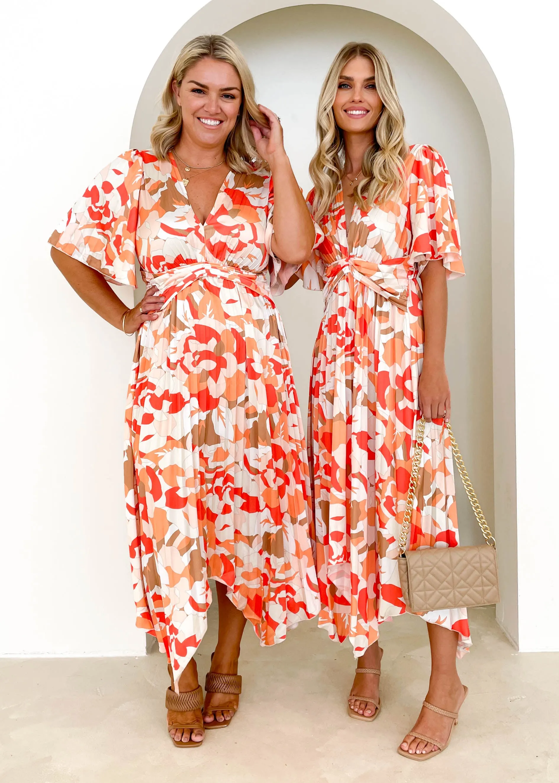 Rafella Midi Dress - Orange Fusion sold by Gingham & Heels product image thumbnail 5