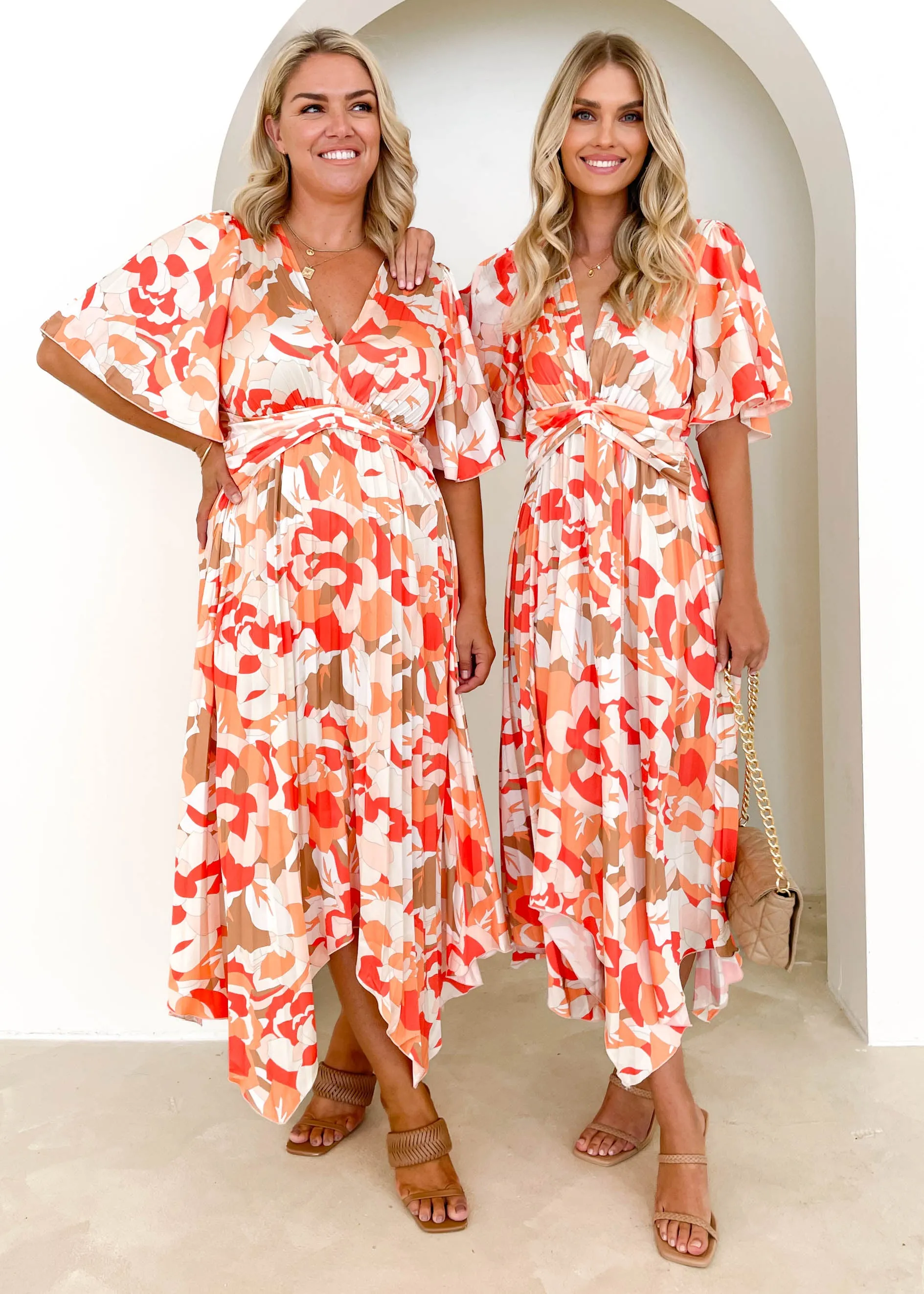 Rafella Midi Dress - Orange Fusion sold by Gingham & Heels product image thumbnail 2