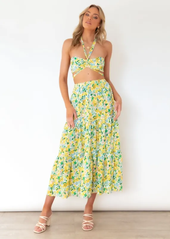 Karlia Crop - Lemon Flowers sold by Gingham & Heels