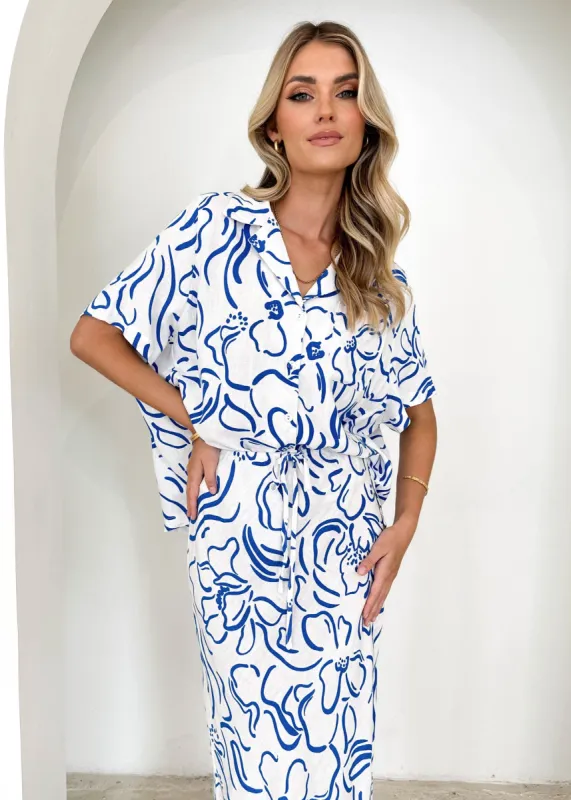 Peprah Shirt - Chloe Blue Ibiza sold by Gingham & Heels