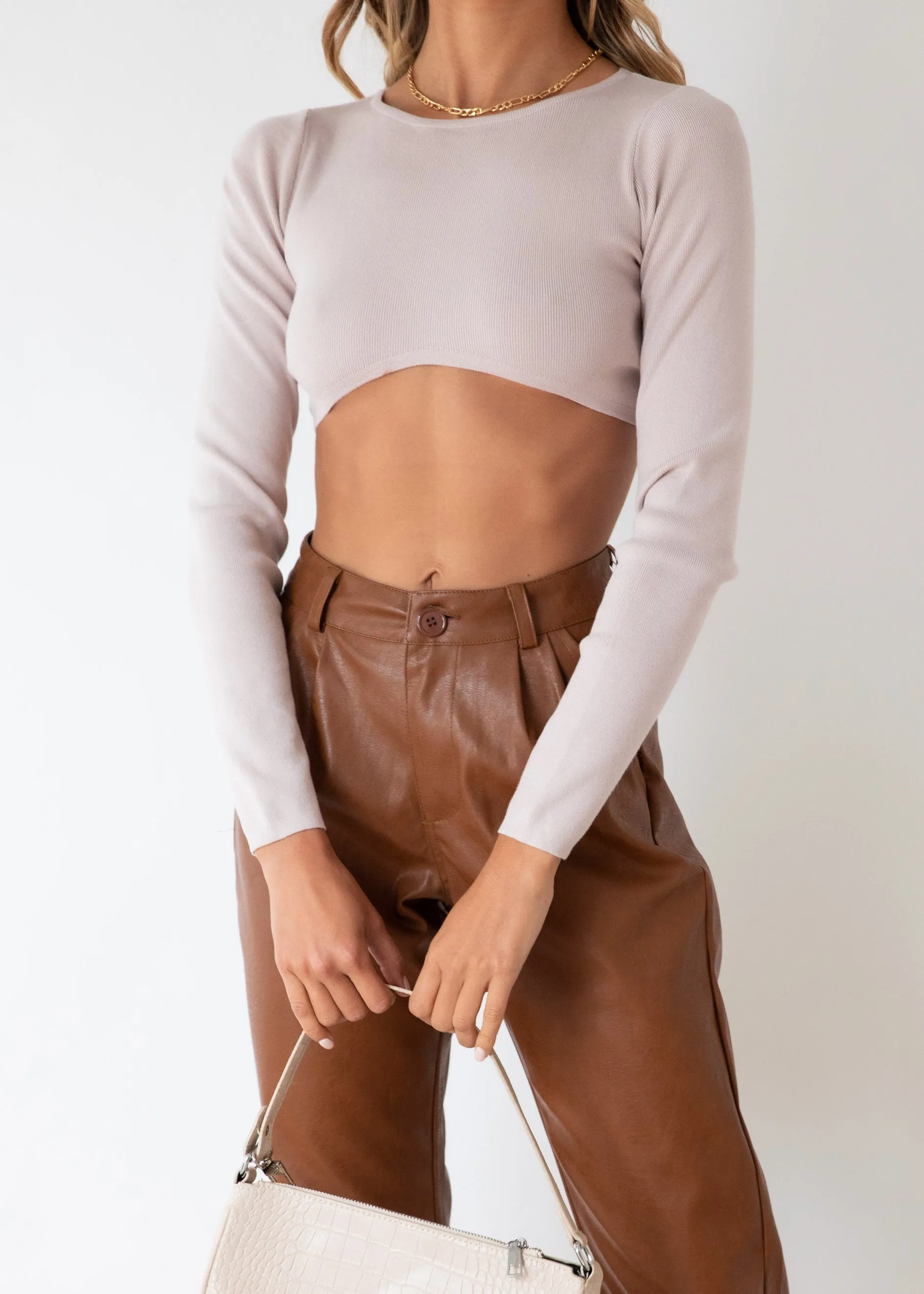 Tialeigh Knit Crop - Beige sold by Gingham & Heels product image thumbnail 3