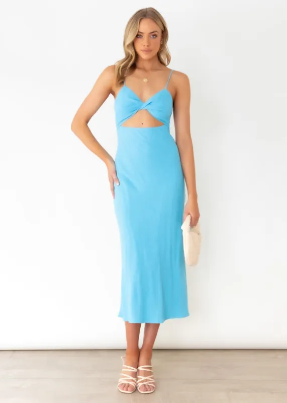 Keihls Midi Dress - Blue sold by Gingham & Heels