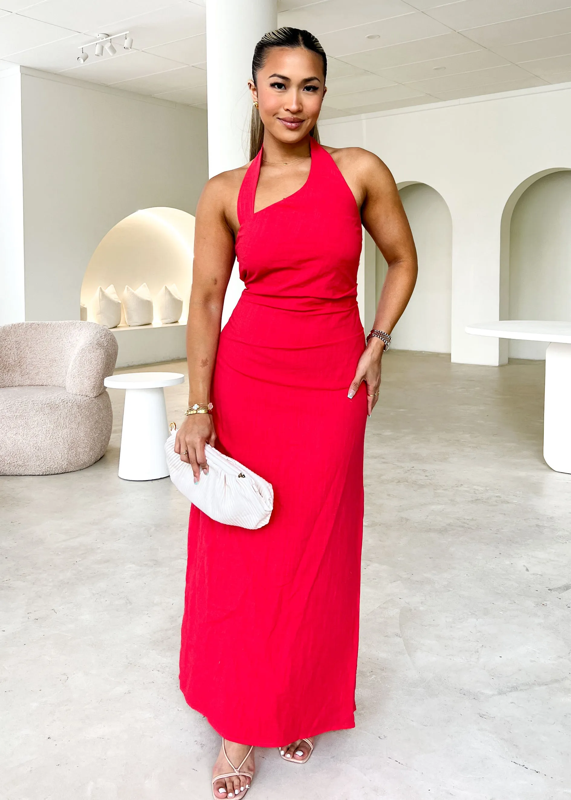 Aella Halter Maxi Dress - Red sold by Gingham & Heels product image thumbnail 2