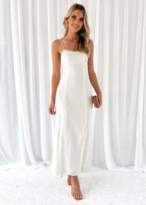 Maylor Maxi Dress - Off White sold by Gingham & Heels