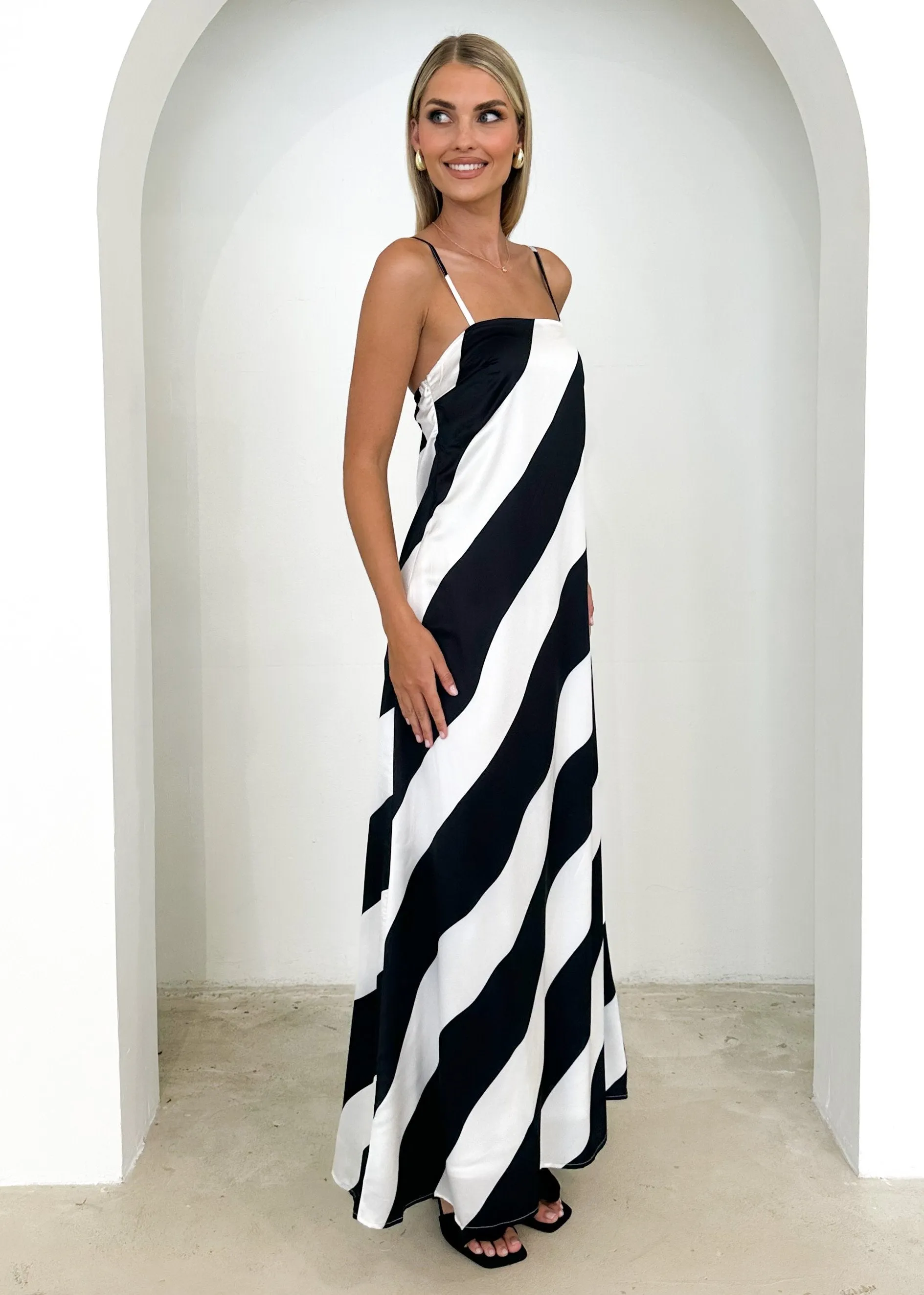 Kaela Maxi Dress - Black Stripe sold by Gingham & Heels product image thumbnail 4