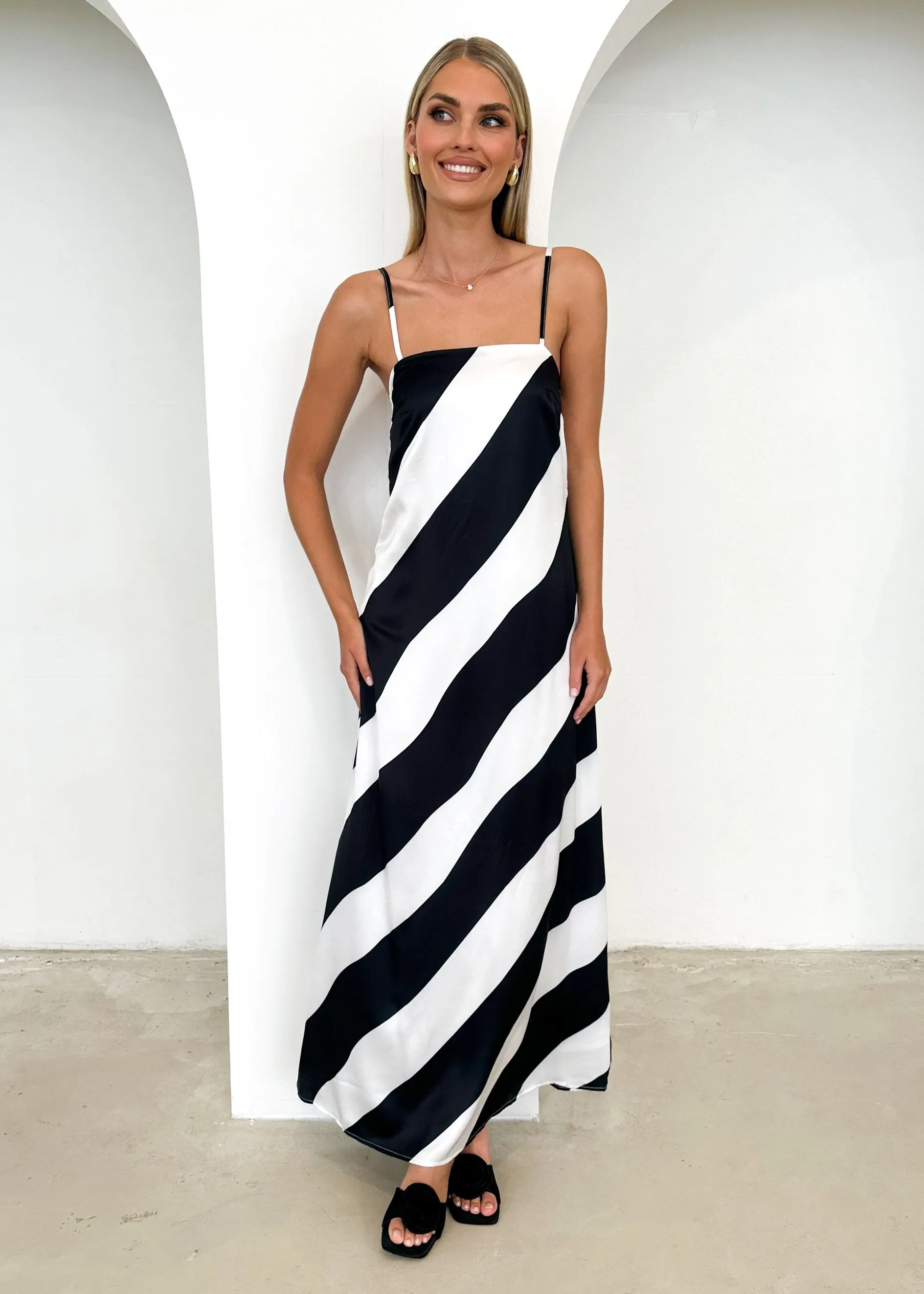 Kaela Maxi Dress - Black Stripe sold by Gingham & Heels product image thumbnail 2