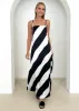 Kaela Maxi Dress - Black Stripe sold by Gingham & Heels