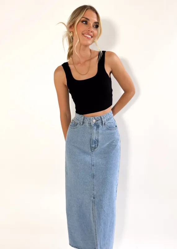 Carina Knit Crop - Black sold by Gingham & Heels