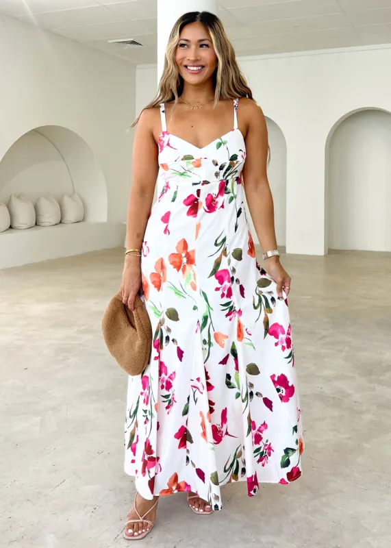 Gemmie Midi Dress - White Azalea sold by Gingham & Heels