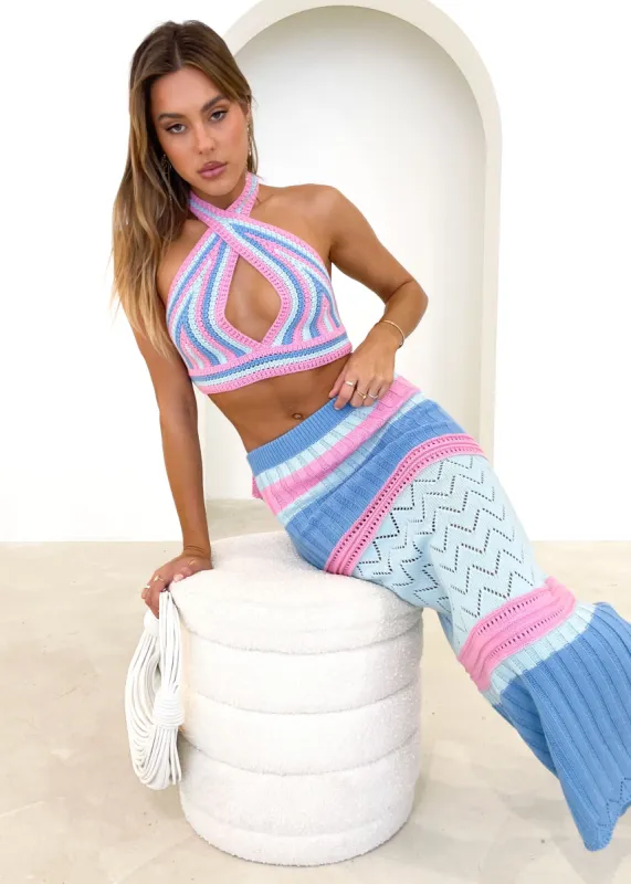 Harla Knit Midi Skirt - Candy Stripe sold by Gingham & Heels