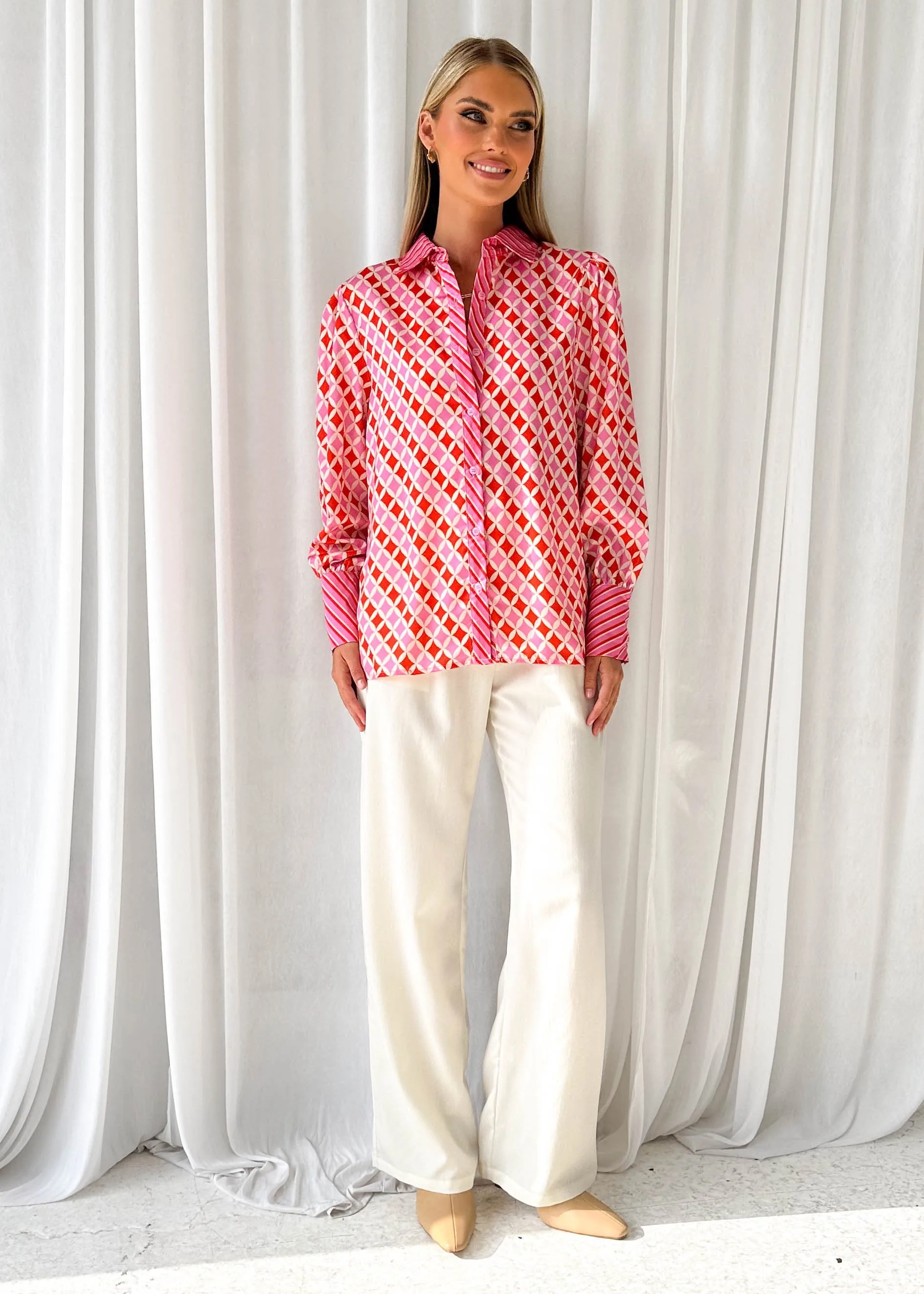 Daphney Shirt - Pink Tile sold by Gingham & Heels product image thumbnail 3