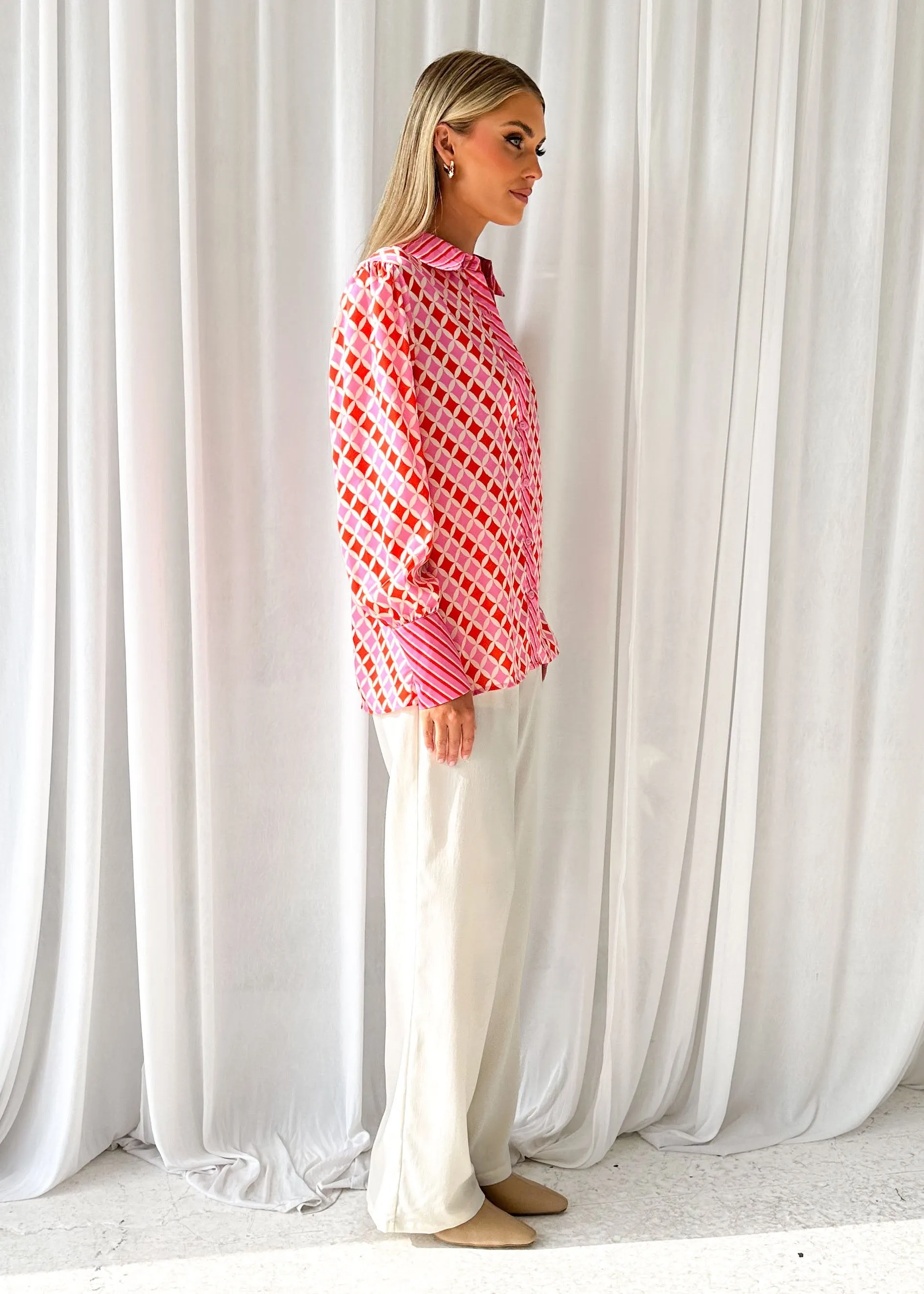 Daphney Shirt - Pink Tile sold by Gingham & Heels product image thumbnail 4