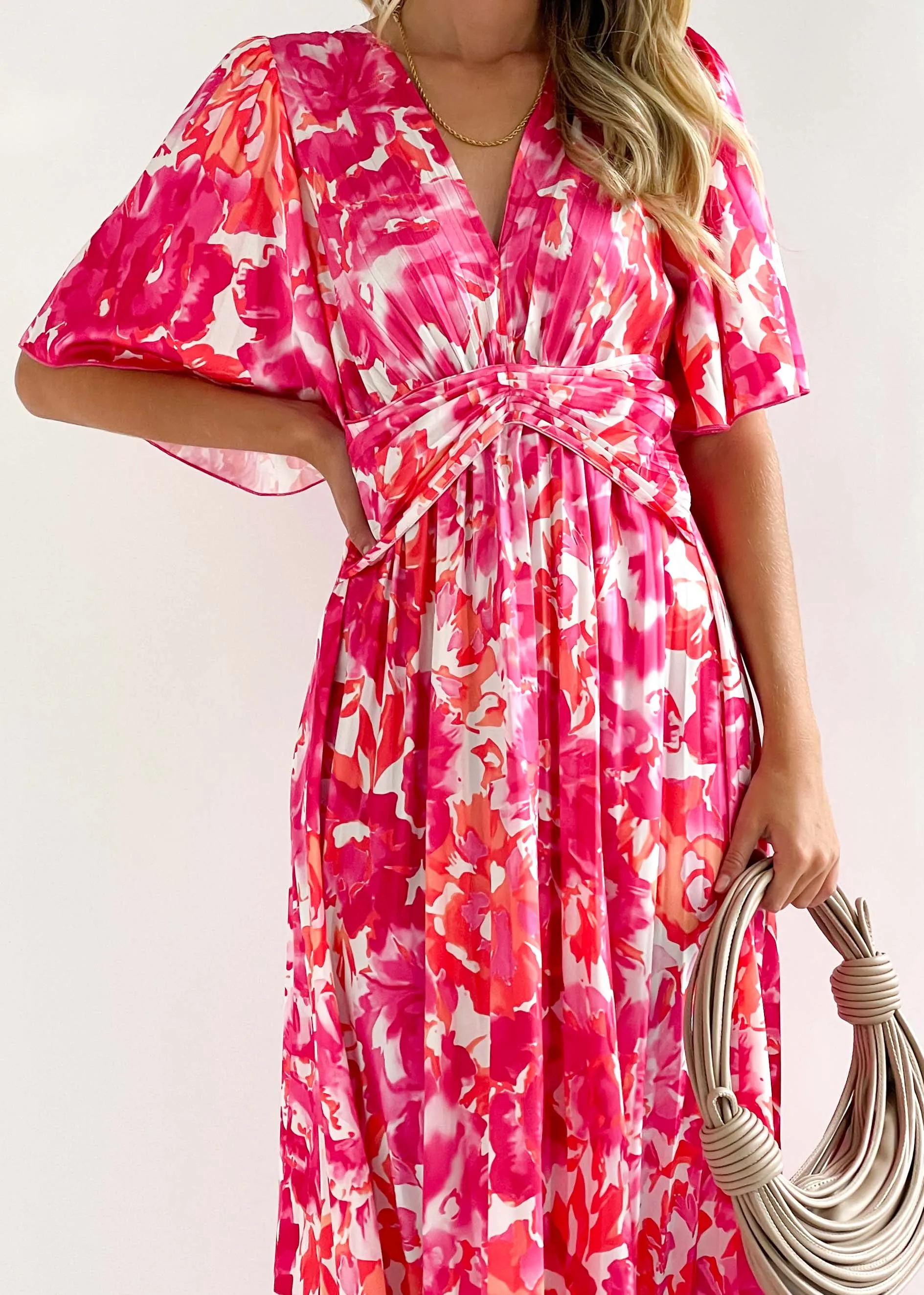 Rafella Midi Dress - Pink Floral sold by Gingham & Heels product image thumbnail 3