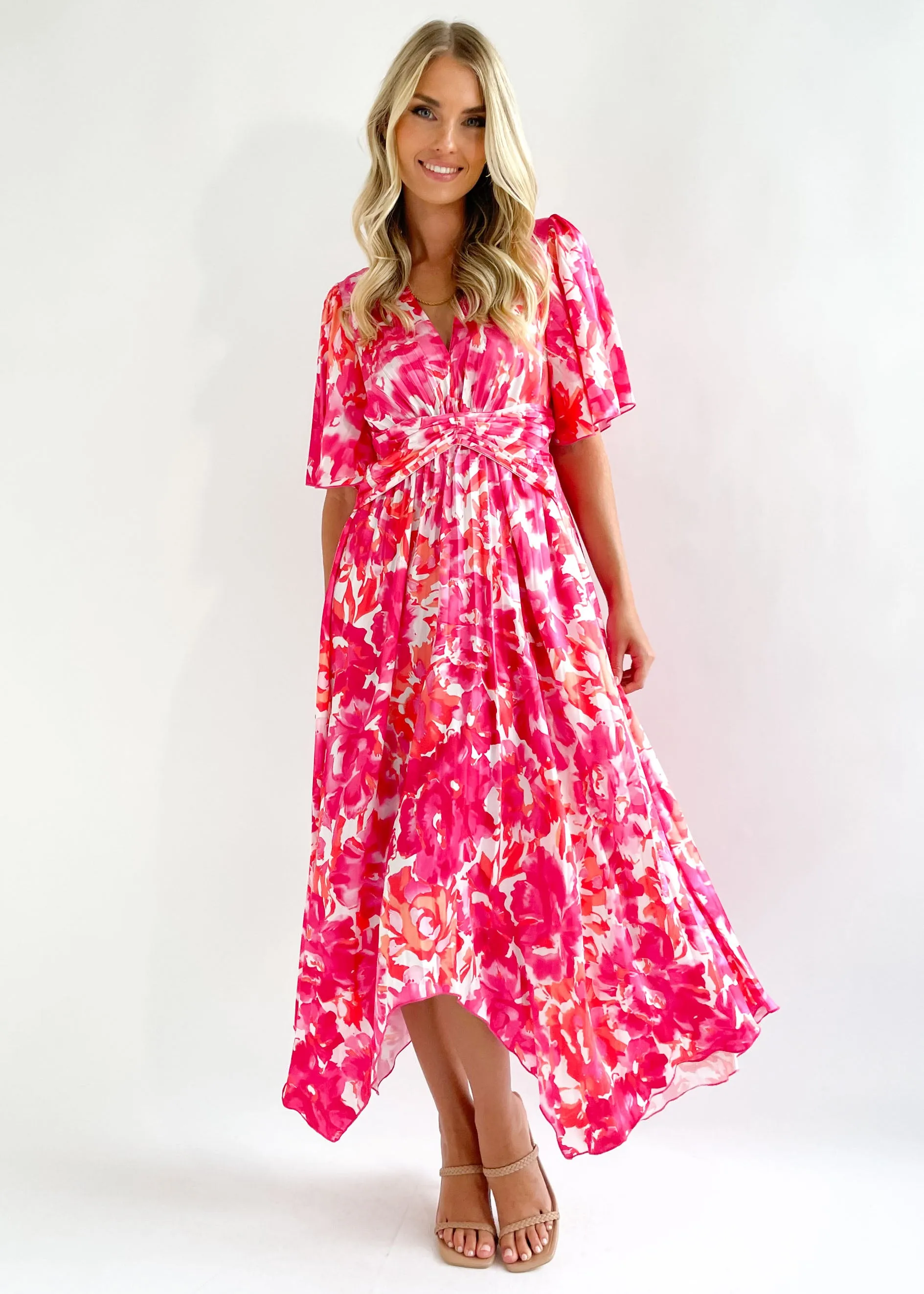 Rafella Midi Dress - Pink Floral sold by Gingham & Heels product image thumbnail 5